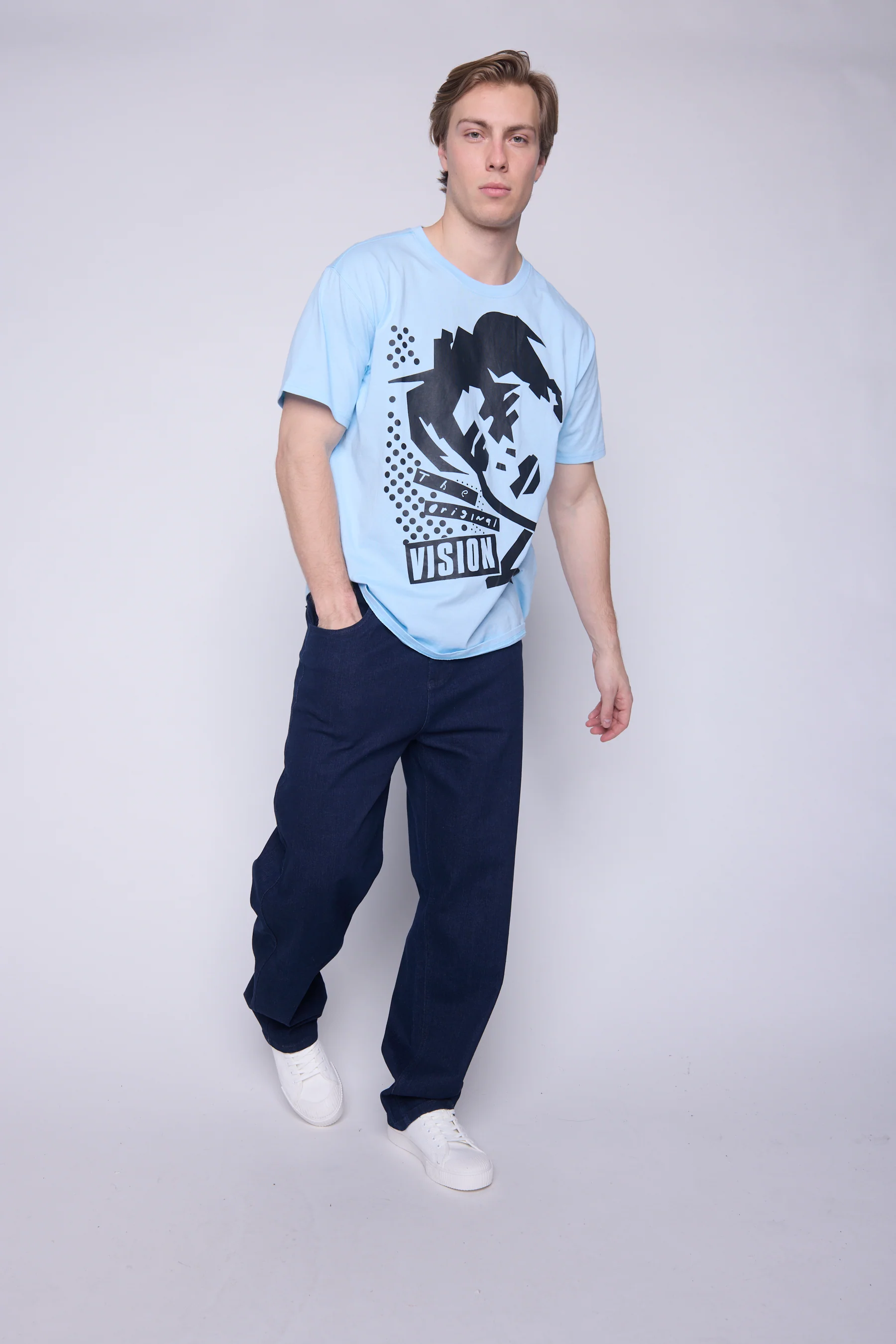 80's Retro T-Shirt - Blue Cloud