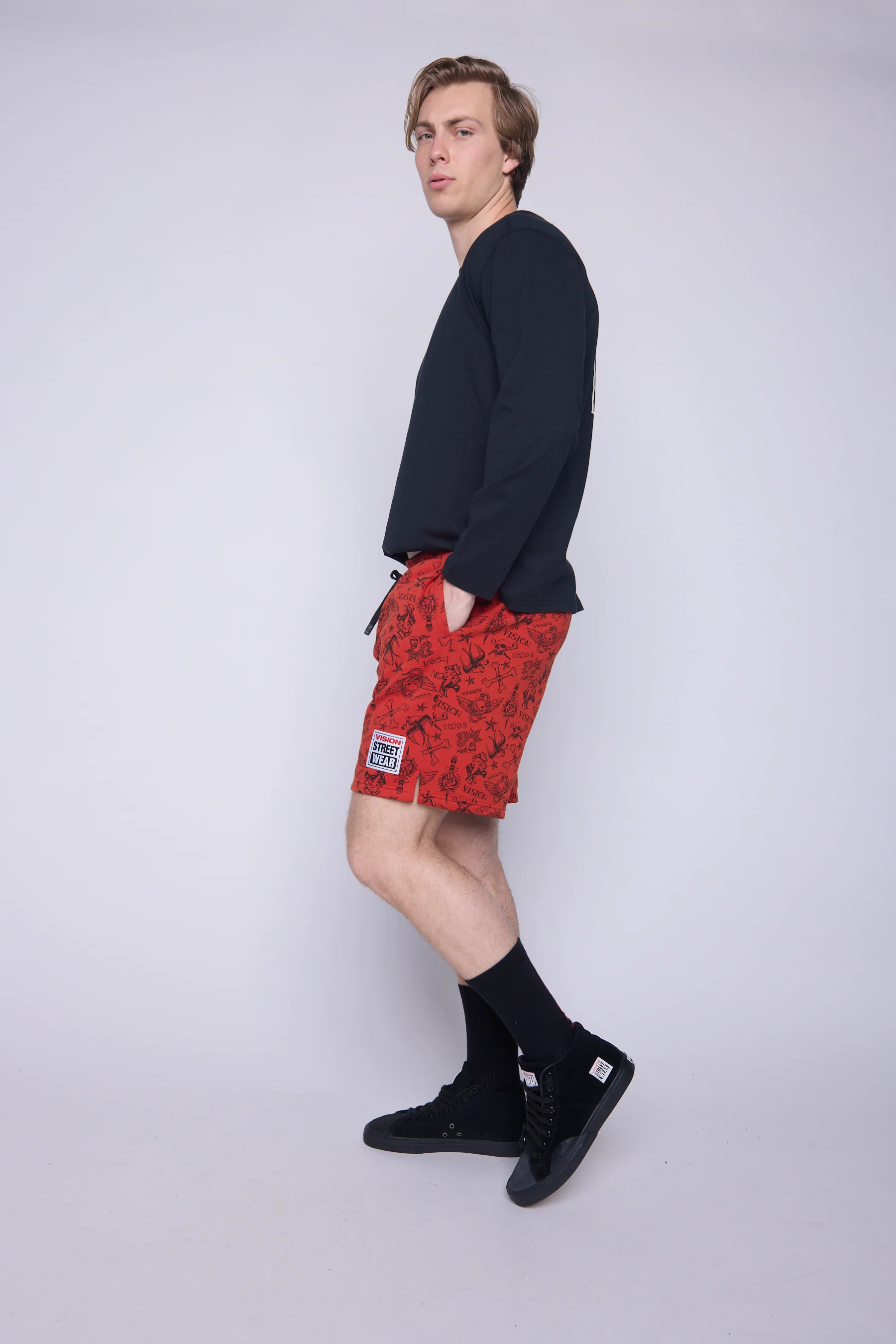 Aop Tattoo Shorts - Red - Image 5