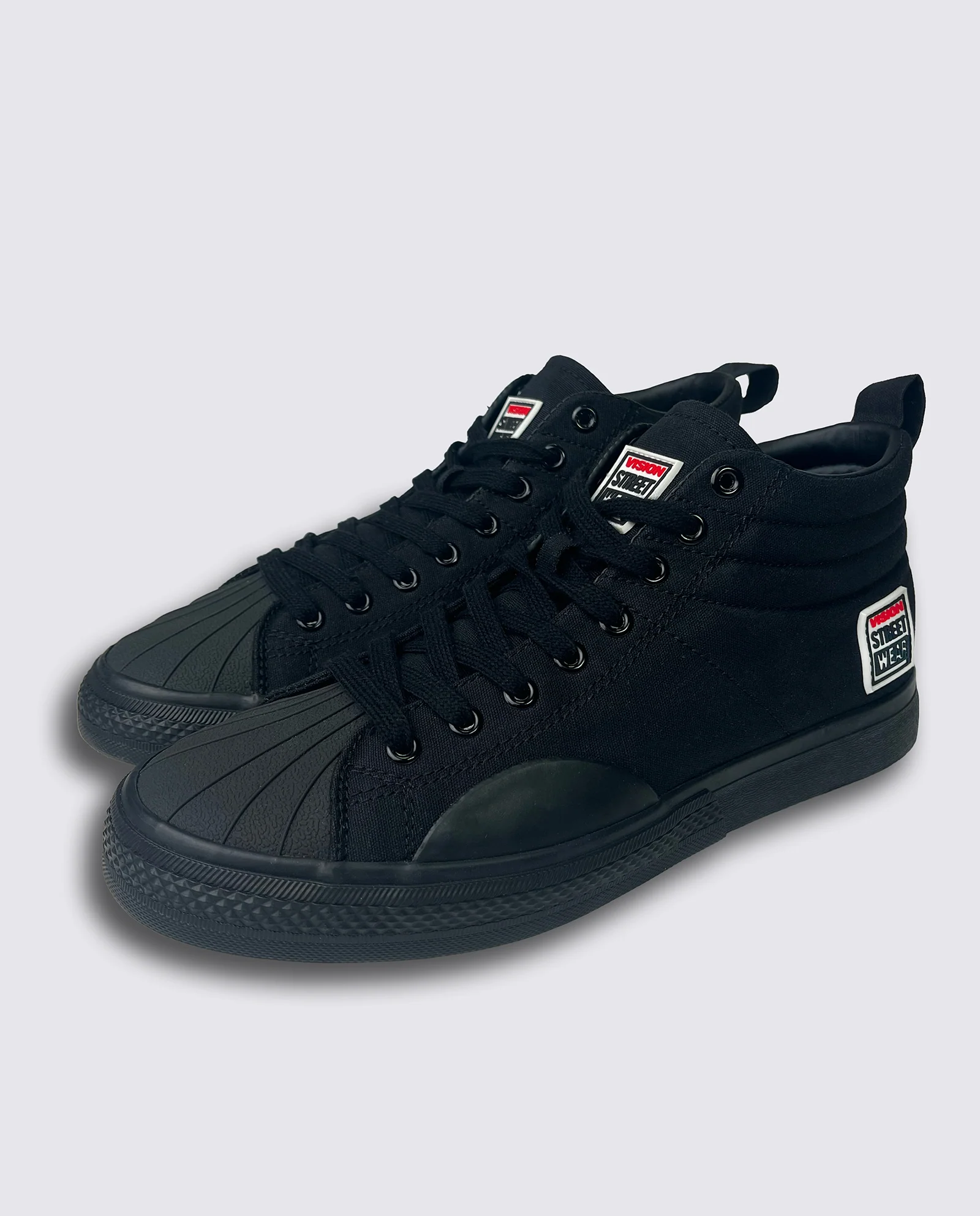 CANVAS HIGH TOP SNEAKERS - BLACK