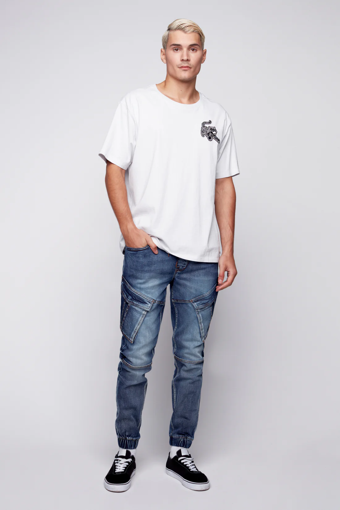 COHEN - 5 Pocket Cargo Jogger - Vintage Medium Blue