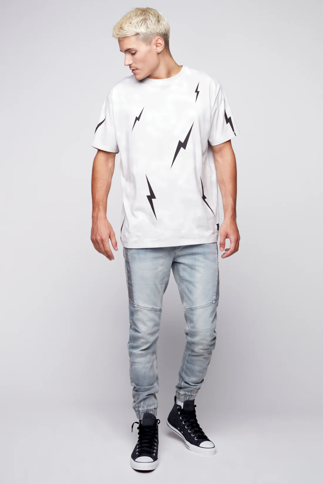 HENDRIX - 5 Pocket Moto Stitch Jogger - Ice Bleach