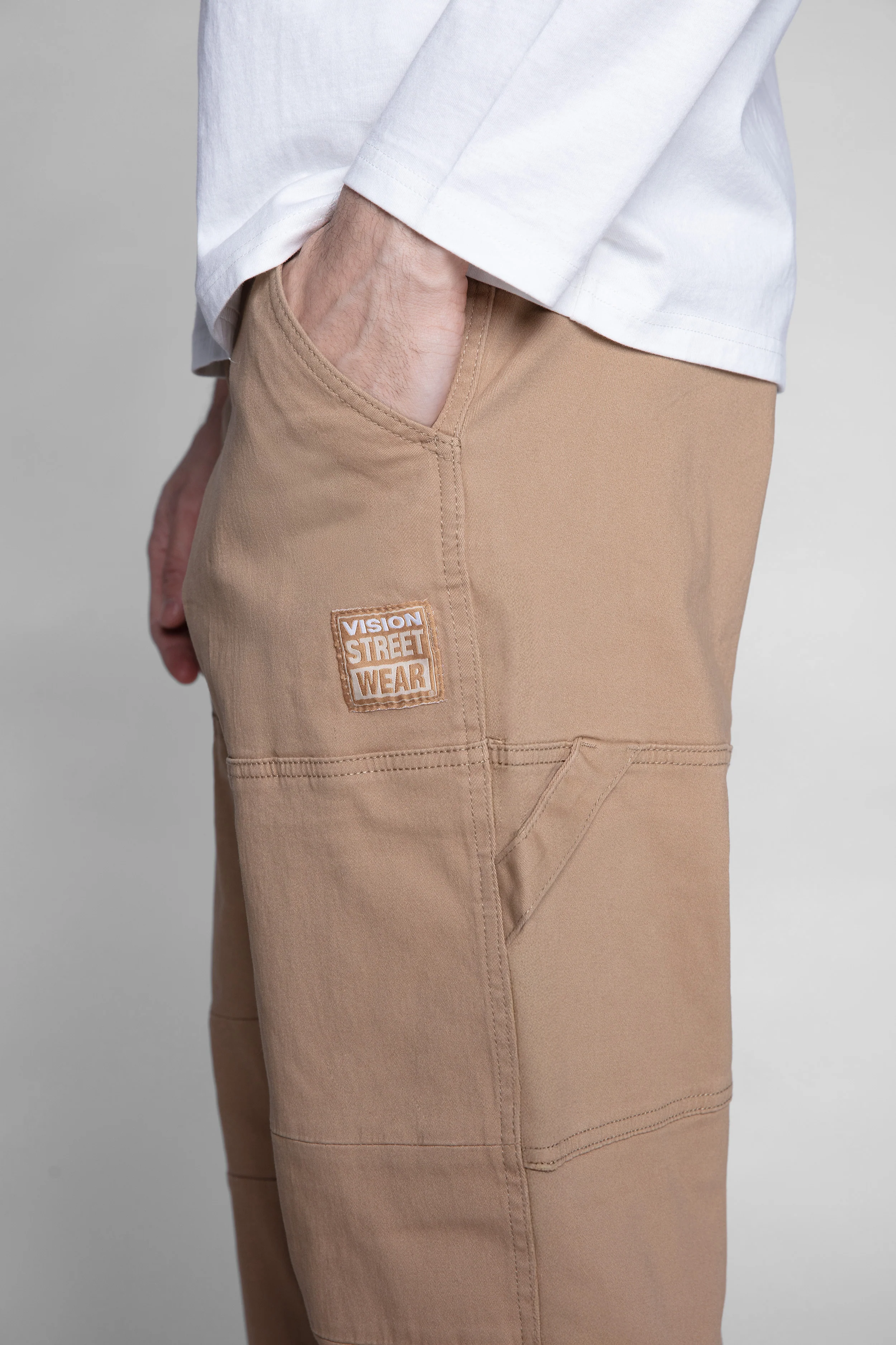 OLI RELAXED WIDE TWILL PANT –  BEIGE - Image 4