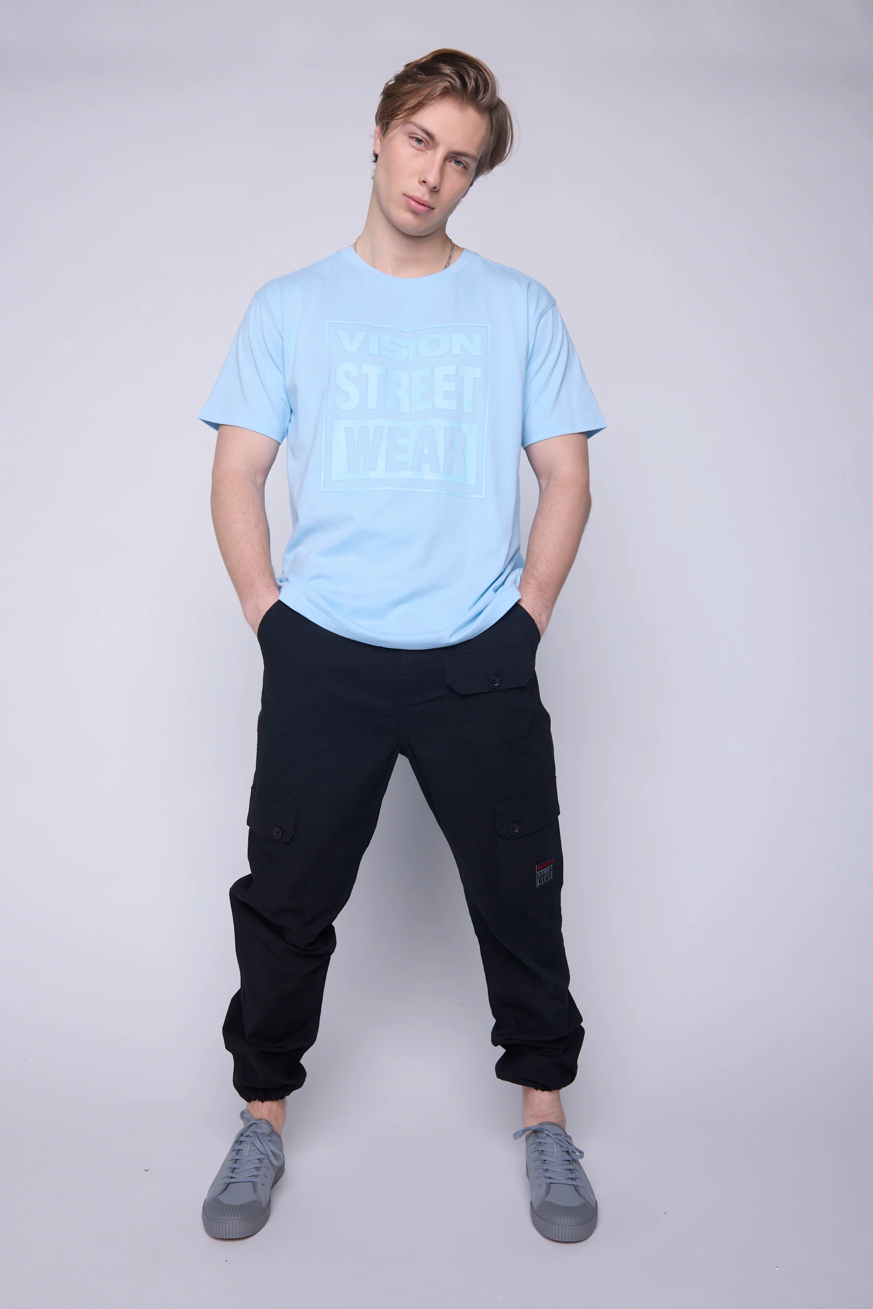 Tonal Printed Logo T-Shirt - Blue Cloud